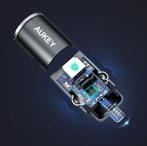 CC-A4 Mini aluminiowa ładowarka samochodowa 2xUSB-C PD Power Delivery Quick Charge 3.0 30W 6A PPS CC-A4 Mini aluminiowa ładowarka samochodowa 2xUSB-C PD Power Delivery Quick Charge 3.0 30W 6A PPS