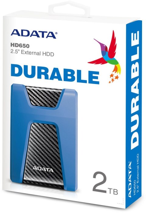 Adata DashDrive Durable HD650 2TB 2.5'' USB3.1 Niebieski