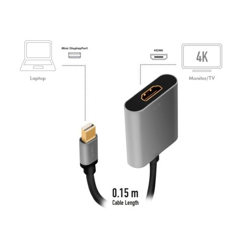Adapter mDP do HDMI 4K 60Hz, aluminium 0.15m Adapter mDP do HDMI 4K 60Hz, aluminium 0.15m