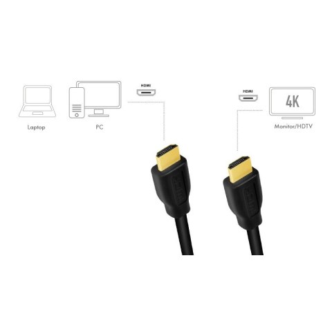 Kabel HDMI 4K/60Hz, CCS 3m Czarny Kabel HDMI 4K/60Hz, CCS 3m Czarny