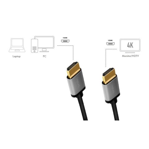 Kabel HDMI 4K/60Hz aluminium 5m Czarny Kabel HDMI 4K/60Hz aluminium 5m Czarny