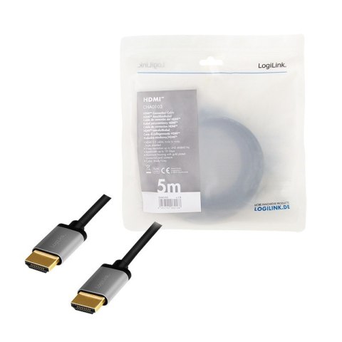 Kabel HDMI 4K/60Hz aluminium 5m Czarny Kabel HDMI 4K/60Hz aluminium 5m Czarny