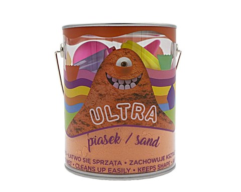 Piasek UltraPiasek puszka 900g 4 duże foremki 2 narzędzia pomarańczowy Muffinki Piasek UltraPiasek puszka 900g 4 duże foremki 2 narzędzia pomarańczowy Muffinki