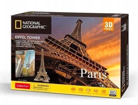 Puzzle 3D National Geographic Paryż Wieża Eiffla 80 elementów Puzzle 3D National Geographic Paryż Wieża Eiffla 80 elementów