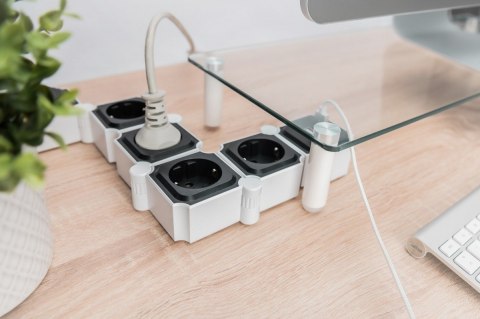 Elastyczna listwa zasilająca biurowa 4 gniazdowa z 2 złączami USB