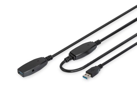 Kabel przedłużający USB 3.0 SuperSpeed Typ USB A/USB A M/Ż aktywny 20m Czarny Kabel przedłużający USB 3.0 SuperSpeed Typ USB A/USB A M/Ż aktywny 20m Czarny