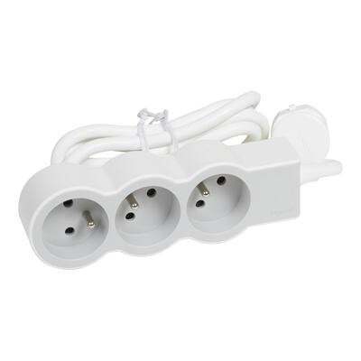 Przedłużacz standard 3x2P+Z 3m biało-szary Przedłużacz standard 3x2P+Z 3m biało-szary