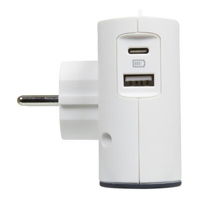 Rozgałęziacz 2x2P+USB AC Biało/czarny Rozgałęziacz 2x2P+USB AC Biało/czarny