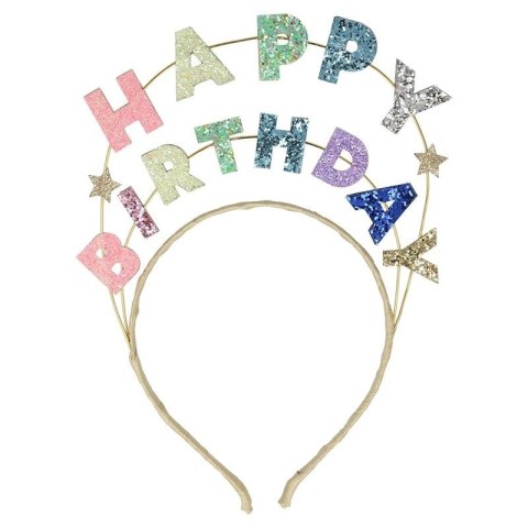 Opaska do włosów Happy Birthday brokatowa Opaska do włosów Happy Birthday brokatowa