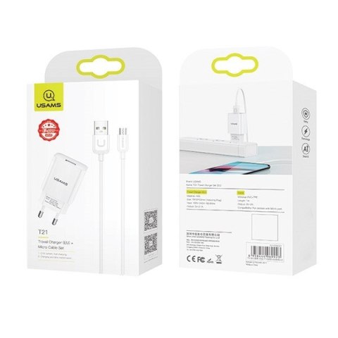 Ładowarka sieciowa 2,1A kabel microUSB Ładowarka sieciowa 2,1A kabel microUSB