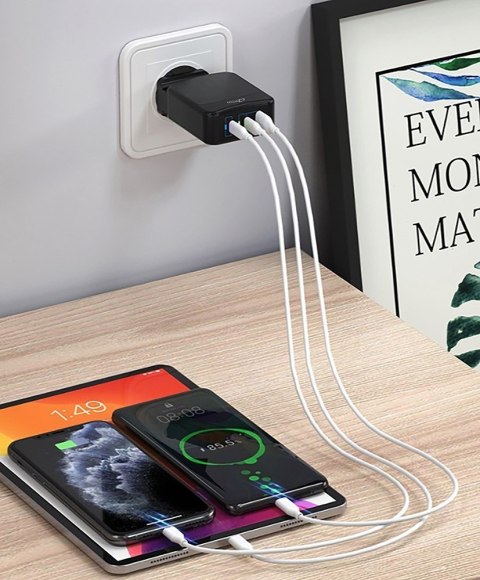 Zasilacz uniwersalny 65W 2x USB-C PD 1x USB 3.0 QC Zasilacz uniwersalny 65W 2x USB-C PD 1x USB 3.0 QC