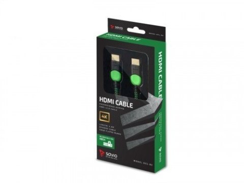 Kabel HDMI 2.0 zielono-czarny 1,8m, GCL-03