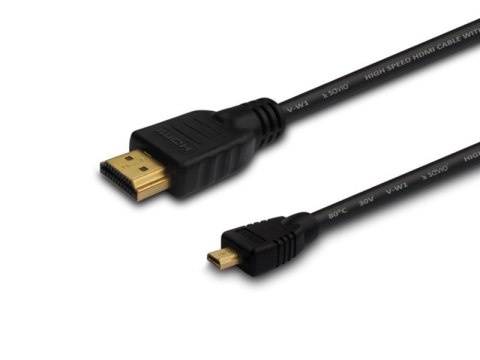 Kabel HDMI (M) - micro HDMI (M) 1m, czarny, CL-39 Kabel HDMI (M) - micro HDMI (M) 1m, czarny, CL-39