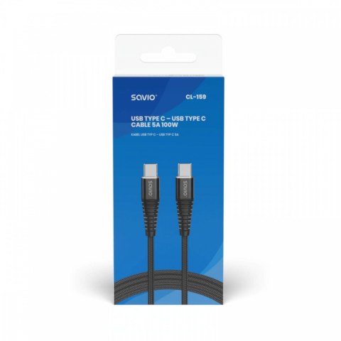 Kabel USB typu C - USB typu C 5A 1m, CL-159 Kabel USB typu C - USB typu C 5A 1m, CL-159