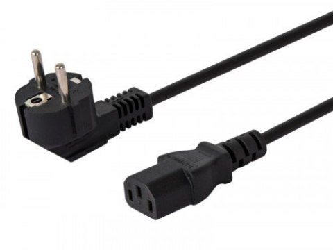 Kabel zasilający Schuko męski - IEC C13, kątowy 1,8m, wielopak 10 szt. CL-98 Kabel zasilający Schuko męski - IEC C13, kątowy 1,8m, wielopak 10 szt. CL-98
