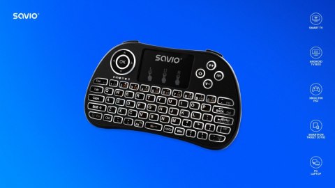 Klawiatura podświetlana bezprzewodowa TV Box, Smart TV, konsole, PC, KW-02 Klawiatura podświetlana bezprzewodowa TV Box, Smart TV, konsole, PC, KW-02