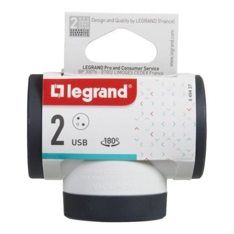 Rozgałęziacz obrotowy 2xP+Z +USB AC-B/C Rozgałęziacz obrotowy 2xP+Z +USB AC-B/C