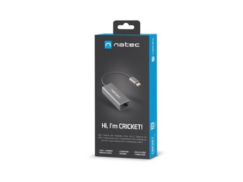 Karta sieciowa Cricket USB-C 3.1 - RJ-45 1Gb na kablu Karta sieciowa Cricket USB-C 3.1 - RJ-45 1Gb na kablu