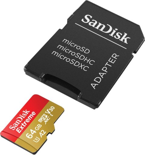 Karta pamięci Extreme microSDXC 64GB 170/80 MB/s A2 V30 U3 Karta pamięci Extreme microSDXC 64GB 170/80 MB/s A2 V30 U3