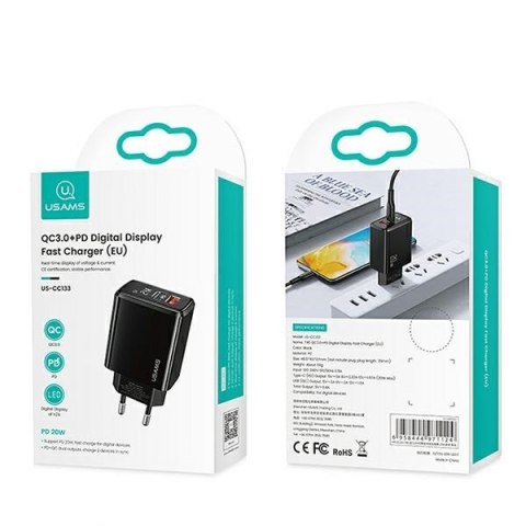 Ładowarka sieciowa T40 20W USB/USB-C PD 3.0 Ładowarka sieciowa T40 20W USB/USB-C PD 3.0