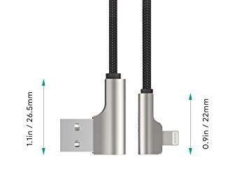 CB-AL01 Black OEM nylonowy kabel USB - Lightning | 2m | wtyki 90 stopni | certyfikat MFi