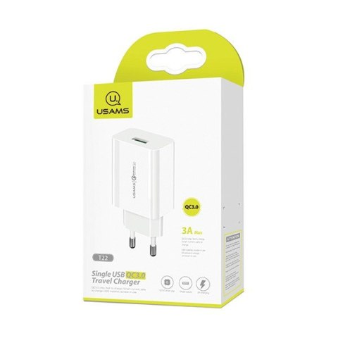 Ładowarka sieciowa T22 1xUSB 18W QC 3.0 Ładowarka sieciowa T22 1xUSB 18W QC 3.0
