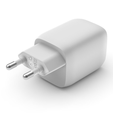 Podwójna ładowarka ścienna USB-C GaN z PPS 65 W Biała Podwójna ładowarka ścienna USB-C GaN z PPS 65 W Biała