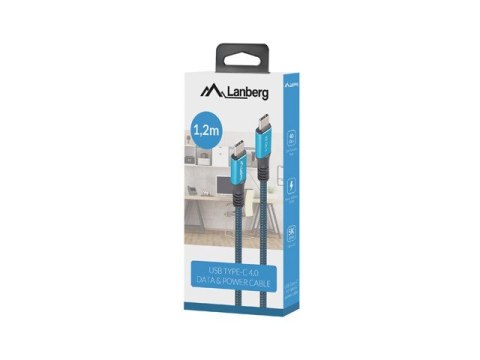 Kabel USB-C M/M USB4 1.2m 100W 8K 60HZ czarno-niebieski Kabel USB-C M/M USB4 1.2m 100W 8K 60HZ czarno-niebieski