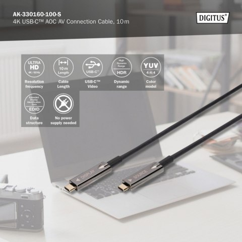 Kabel połączeniowy hybrydowy AOC USB 3.1 Typ C/USB Typ C 4K 60Hz 10m Kabel połączeniowy hybrydowy AOC USB 3.1 Typ C/USB Typ C 4K 60Hz 10m