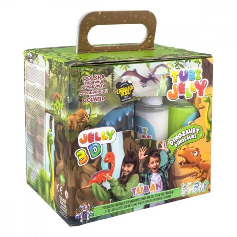Zestaw Tubi Jelly 6 kolorów + małe akwarium - Dinozaury Zestaw Tubi Jelly 6 kolorów + małe akwarium - Dinozaury